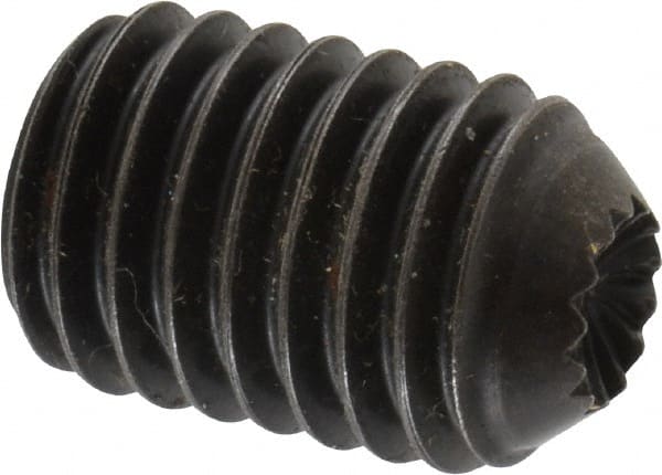 Holo-Krome - 1/2-13 UNC, 3/4" OAL, Internal Knurl Point Set Screw - Grade 8 Alloy Steel, 1/4" Key - Exact Tooling