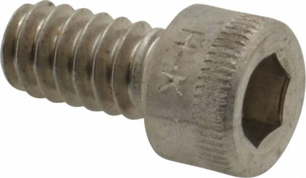 Holo-Krome - #10-24 UNC Hex Socket Drive, Socket Cap Screw - Grade 18-8 Stainless Steel, Uncoated, Fully Threaded, 3/8" Length Under Head - Exact Tooling