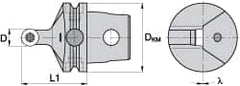 Kennametal - Neutral Cut, Size KM63, RC.. 1605M0 Insert Compatiblity, External Modular Turning & Profiling Cutting Unit Head - 8mm Ctr to Cutting Edge, 60mm Head Length, Through Coolant, Series Screw-On - Exact Tooling