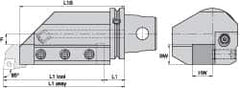 Kennametal - Right Hand Cut, KM63XMZ Modular Connection, Adapter/Mount Lathe Modular Clamping Unit - Through Coolant, Series STAR Straight Side Mount - Exact Tooling
