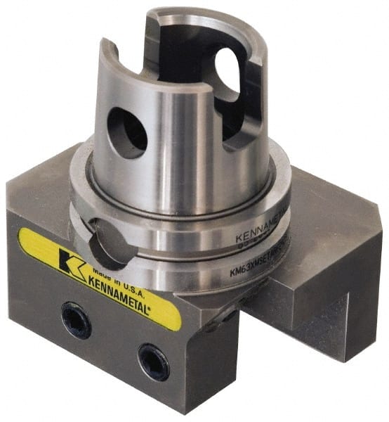 Kennametal - Left Hand Cut, KM80ATC Modular Connection, Adapter/Mount Lathe Modular Clamping Unit - Through Coolant, Series ETAL Straight End Mount - Exact Tooling