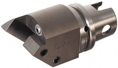 Kennametal - Left Hand Cut, KM63XMZ Modular Connection, Adapter/Mount Lathe Modular Clamping Unit - Through Coolant, Series TA 45° Mount - Exact Tooling
