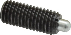 Gibraltar - 5/8-11, 1-1/2" Thread Length, 5/16" Plunger Projection, Steel Threaded Spring Plunger - 0.31" Max Plunger Diam, 1-1/2" Plunger Length, 3.5 Lb Init End Force, 10.5 Lb Final End Force - Exact Tooling