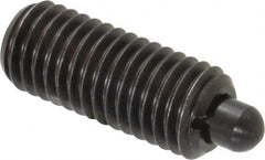 Gibraltar - 5/8-11, 1-1/2" Thread Length, 5/16" Plunger Projection, Steel Threaded Spring Plunger - 0.31" Max Plunger Diam, 1-1/2" Plunger Length, 3.5 Lb Init End Force, 10.5 Lb Final End Force - Exact Tooling