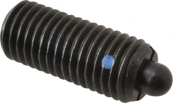 Gibraltar - 3/4-10, 1-3/4" Thread Length, 5/16" Plunger Projection, Steel Threaded Spring Plunger - 0.374" Max Plunger Diam, 1-3/4" Plunger Length, 6.7 Lb Init End Force, 37.3 Lb Final End Force - Exact Tooling