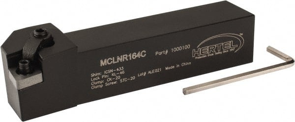 Hertel - MCLN, Right Hand Cut, 5° Lead Angle, 1" Shank Height x 1" Shank Width, Negative Rake Indexable Turning Toolholder - 5" OAL, CN..43. Insert Compatibility, Series Multi-Option - Exact Tooling