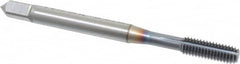 OSG - #10-32 UNF H3 Thread Limit Modified Bottoming Thread Forming Tap - Powdered Metal High Speed Steel, TiCN Finish, 2-3/8" OAL, 7/8" Thread Length, Right Hand Thread, Series EXOTAP NRT - Exact Tooling