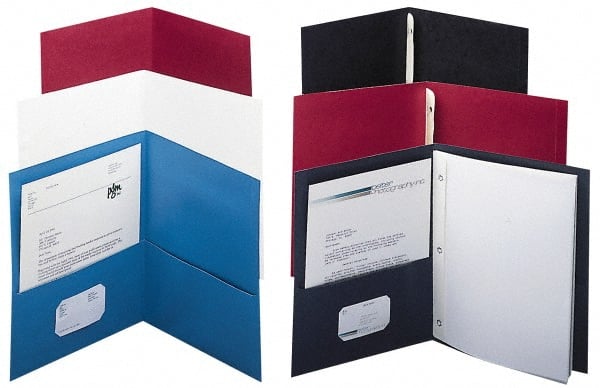 UNIVERSAL - 11" Long x 8-1/2" Wide Leatherette Two-Pocket Portfolios - White - Exact Tooling