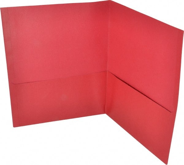 UNIVERSAL - 11" Long x 8-1/2" Wide Leatherette Two-Pocket Portfolios - Red - Exact Tooling