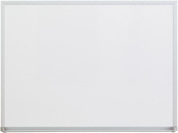 UNIVERSAL - 18" High x 24" Wide Melamine Dry Erase Board with 3/4" Rail - Aluminum, 5/8" Deep - Exact Tooling