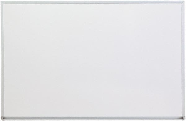 UNIVERSAL - 24" High x 36" Wide Melamine Dry Erase Board with 3/4" Rail - Aluminum, 5/8" Deep - Exact Tooling