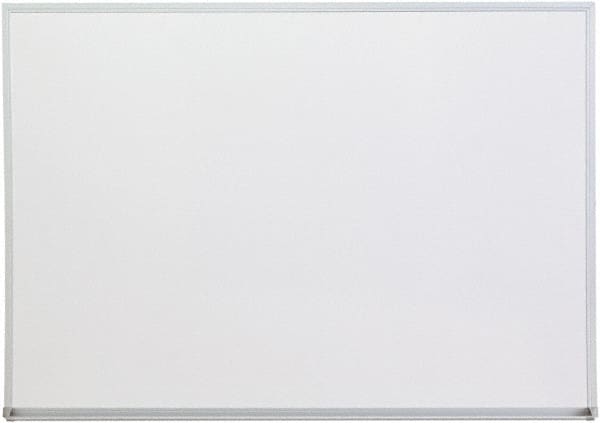 UNIVERSAL - 36" High x 48" Wide Melamine Dry Erase Board with 3/4" Rail - Aluminum, 5/8" Deep - Exact Tooling