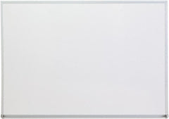 UNIVERSAL - 36" High x 48" Wide Melamine Dry Erase Board with 3/4" Rail - Aluminum, 5/8" Deep - Exact Tooling