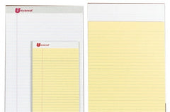 UNIVERSAL - 50 Sheet, 8-1/2 x 14", Perforated Style Ruled Pads - Canary - Exact Tooling