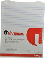 UNIVERSAL - 50 Sheet, 8-1/2 x 11", Glue Top Ruled Writing Pad - White - Exact Tooling