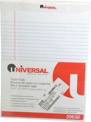 UNIVERSAL - 50 Sheet, 8 x 11-3/4", Perforated Style Ruled Pads - White - Exact Tooling