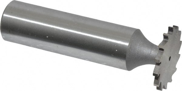 Whitney Tool Co. - 3/4" Diam x 1/16" Face Width, Cobalt, 14 Teeth, Shank Connection Woodruff Keyseat Cutter - Uncoated, 2-1/16" OAL x 1/2" Shank, Straight Teeth - Exact Tooling