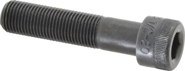 Holo-Krome - 1/2-20 UNF Hex Socket Drive, Socket Cap Screw - Alloy Steel, Black Oxide Finish, Partially Threaded, 2-1/4" Length Under Head - Exact Tooling