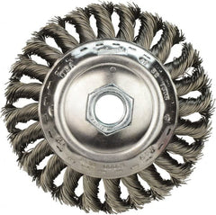Milwaukee Tool - 4" OD, 5/8" Arbor Hole, Knotted Steel Wheel Brush - Exact Tooling