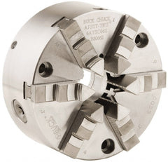 Buck Chuck Company - 6 Jaws, 12" Diam, Self Centering Manual Lathe Chuck - Front Mount, Adjustable, 1,725 Max RPM, 4.14" Through Hole Diam, Forged Steel - Exact Tooling