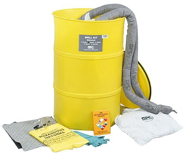 Brady SPC Sorbents - 38 Gal Capacity Universal Spill Kit - 55 Gal Drum - Exact Tooling