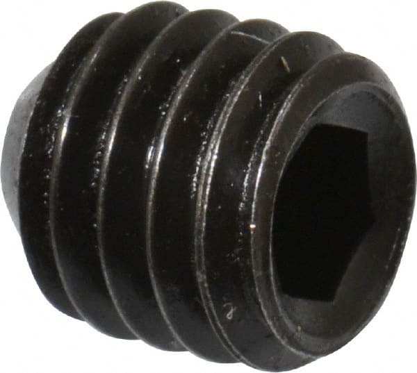 Holo-Krome - #10-32 UNF, 3/16" OAL, Cup Point Set Screw - Grade 8 Alloy Steel, 3/32" Key - Exact Tooling