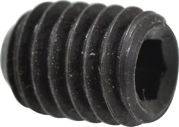 Holo-Krome - #10-32 UNF, 1/4" OAL, Cup Point Set Screw - Grade 8 Alloy Steel, 3/32" Key - Exact Tooling