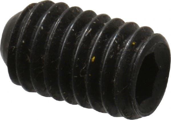 Holo-Krome - #10-32 UNF, 5/16" OAL, Cup Point Set Screw - Grade 8 Alloy Steel, 3/32" Key - Exact Tooling