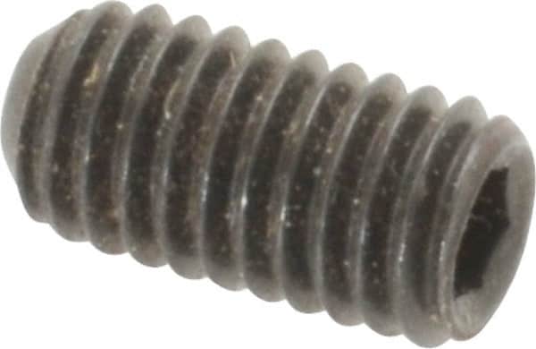 Holo-Krome - #10-32 UNF, 3/8" OAL, Cup Point Set Screw - Grade 8 Alloy Steel, 3/32" Key - Exact Tooling