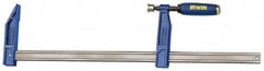 Irwin - 12" Capacity, 4-7/8" Throat Depth Bar Clamp - 1,150 Lb Clamping Pressure, 12" OAL - Exact Tooling