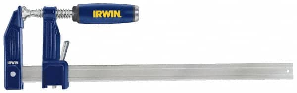 Irwin - 18" Capacity, 3-1/8" Throat Depth Bar Clamp - 1,000 Lb Clamping Pressure, 18" OAL - Exact Tooling