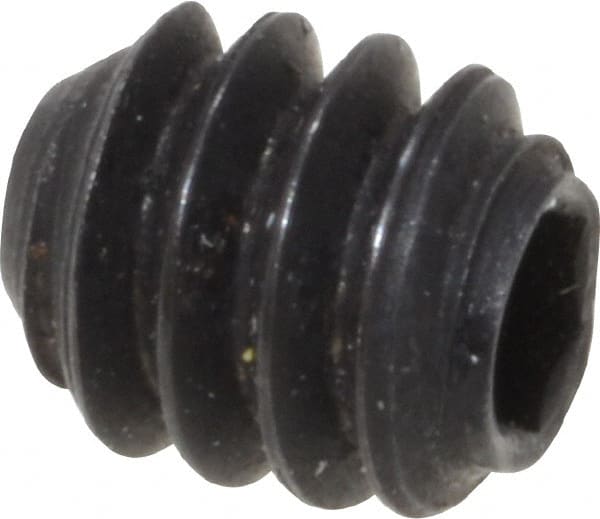 Holo-Krome - #4-40 UNC, 1/8" OAL, Cup Point Set Screw - Grade 8 Alloy Steel, 0.05" Key - Exact Tooling