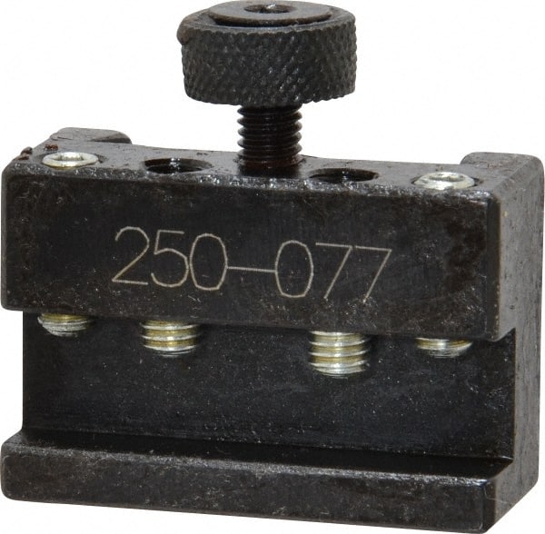 Phase II - #1 Turning & Facing Tool Post Holder - 5 to 8" Lathe Swing, 25.4mm OAH x 1-1/2" OAL, 3/8" Max Tool Cutting Size, 5/32" Centerline Height - Exact Tooling