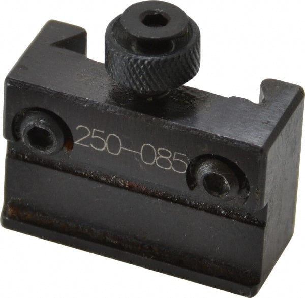 Phase II - #7 Universal Parting Blade Tool Post Holder - 5 to 8" Lathe Swing, 25.4mm OAH x 1-1/2" OAL, 1/2" Max Tool Cutting Size - Exact Tooling