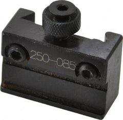 Phase II - #7 Universal Parting Blade Tool Post Holder - 5 to 8" Lathe Swing, 25.4mm OAH x 1-1/2" OAL, 1/2" Max Tool Cutting Size - Exact Tooling