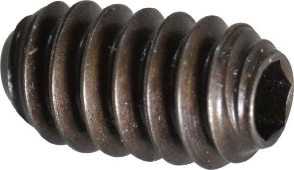 Holo-Krome - #6-32 UNC, 1/4" OAL, Cup Point Set Screw - Grade 8 Alloy Steel, 1/16" Key - Exact Tooling