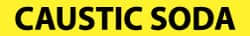 NMC - Pipe Marker with Caustic Soda Legend and No Graphic - 1-1/2 to 2" Pipe Outside Diam, Black on Yellow - Exact Tooling
