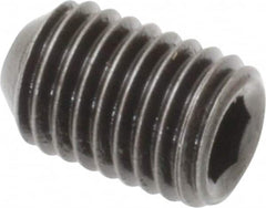 Holo-Krome - 1/4-28 UNF, 3/8" OAL, Cup Point Set Screw - Grade 8 Alloy Steel, 1/8" Key - Exact Tooling