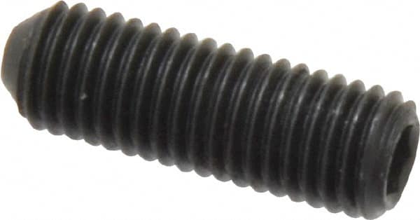 Holo-Krome - 1/4-28 UNF, 3/4" OAL, Cup Point Set Screw - Grade 8 Alloy Steel, 1/8" Key - Exact Tooling