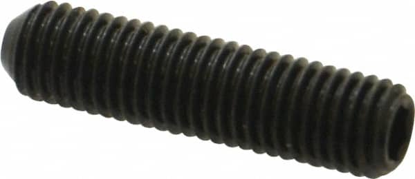 Holo-Krome - 1/4-28 UNF, 1" OAL, Cup Point Set Screw - Grade 8 Alloy Steel, 1/8" Key - Exact Tooling