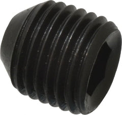 Holo-Krome - 3/8-24 UNF, 3/8" OAL, Cup Point Set Screw - Grade 8 Alloy Steel, 3/16" Key - Exact Tooling