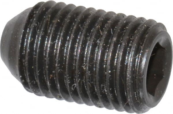 Holo-Krome - 3/8-24 UNF, 5/8" OAL, Cup Point Set Screw - Grade 8 Alloy Steel, 3/16" Key - Exact Tooling