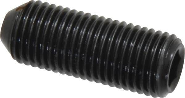 Holo-Krome - 3/8-24 UNF, 1" OAL, Cup Point Set Screw - Grade 8 Alloy Steel, 3/16" Key - Exact Tooling