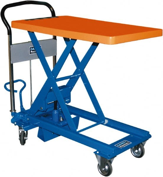 Southworth - 550 Lb Capacity Portable Foot-Operated Scissor Lift Table - 9-1/2" to 31-7/10" Lift Height, 31-1/2" Platform Length x 19-3/4" Platform Width - Exact Tooling