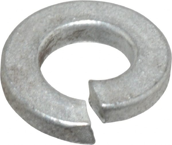 Value Collection - 1/4", 0.252" ID, 0.077" Thick Split Lock Washer - Grade 2 Spring Steel, Zinc-Plated Finish, 0.252" Min ID, 0.26" Max ID, 0.489" Max OD - Exact Tooling