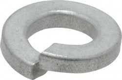 Value Collection - 3/8", 0.377" ID, 0.115" Thick Split Lock Washer - Grade 2 Spring Steel, Zinc-Plated Finish, 0.377" Min ID, 0.385" Max ID, 0.688" Max OD - Exact Tooling