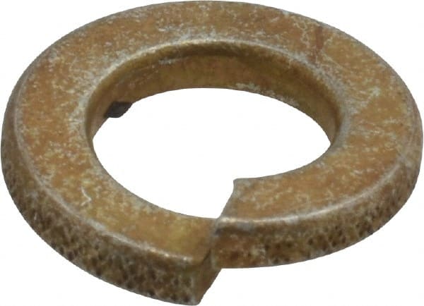 Value Collection - 3/8", 0.377" ID, 0.094" Thick Split Lock Washer - Grade 2 Spring Steel, Zinc Yellow Dichromate Finish, 0.377" Min ID, 0.385" Max ID, 0.68" Max OD - Exact Tooling