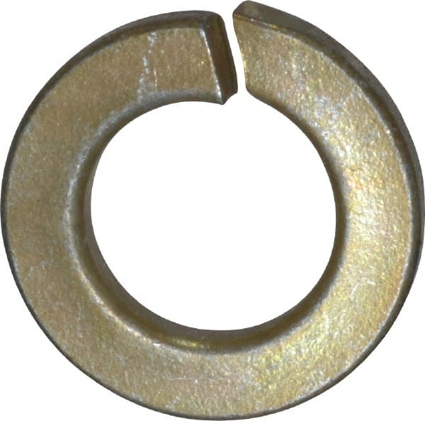 Value Collection - 7/16", 0.44" ID, 0.109" Thick Split Lock Washer - Grade 2 Spring Steel, Zinc Yellow Dichromate Finish, 0.44" Min ID, 0.45" Max ID, 0.776" Max OD - Exact Tooling