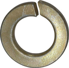 Value Collection - 7/16", 0.44" ID, 0.109" Thick Split Lock Washer - Grade 2 Spring Steel, Zinc Yellow Dichromate Finish, 0.44" Min ID, 0.45" Max ID, 0.776" Max OD - Exact Tooling