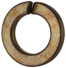 Value Collection - 9/16", 0.564" ID, 0.141" Thick Split Lock Washer - Grade 2 Spring Steel, Zinc Yellow Dichromate Finish, 0.564" Min ID, 0.574" Max ID, 0.965" Max OD - Exact Tooling
